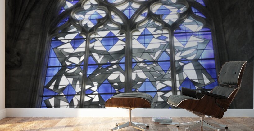 Modern stained glass window Nevers Cathedral Cathédrale Saint Cyr et Sainte Julitte de Nevers Nevers Nièvre Burgundy France Wall Murals