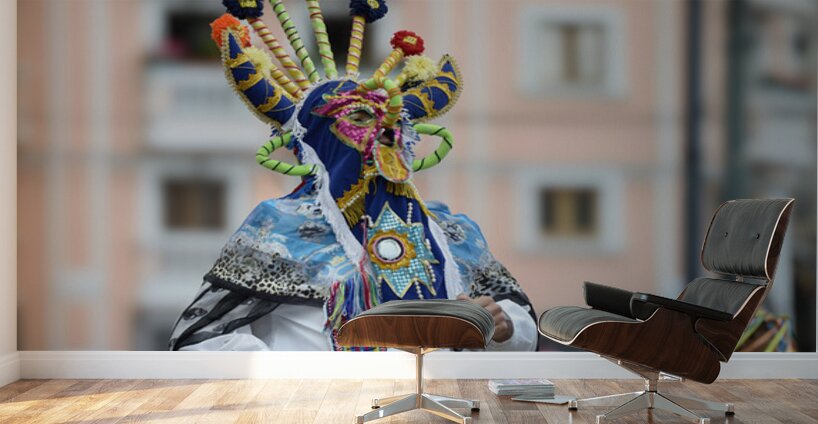 Traditional dancing in the Plaza de Santo Domingo during Quitos celebration of the anniversary of its Spanish foundation Quito Ecuador Wall Murals