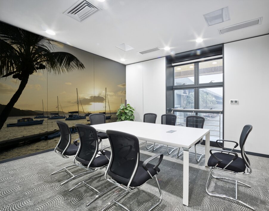 Dramatic sunset at Manchioneel Bay Wall Printing