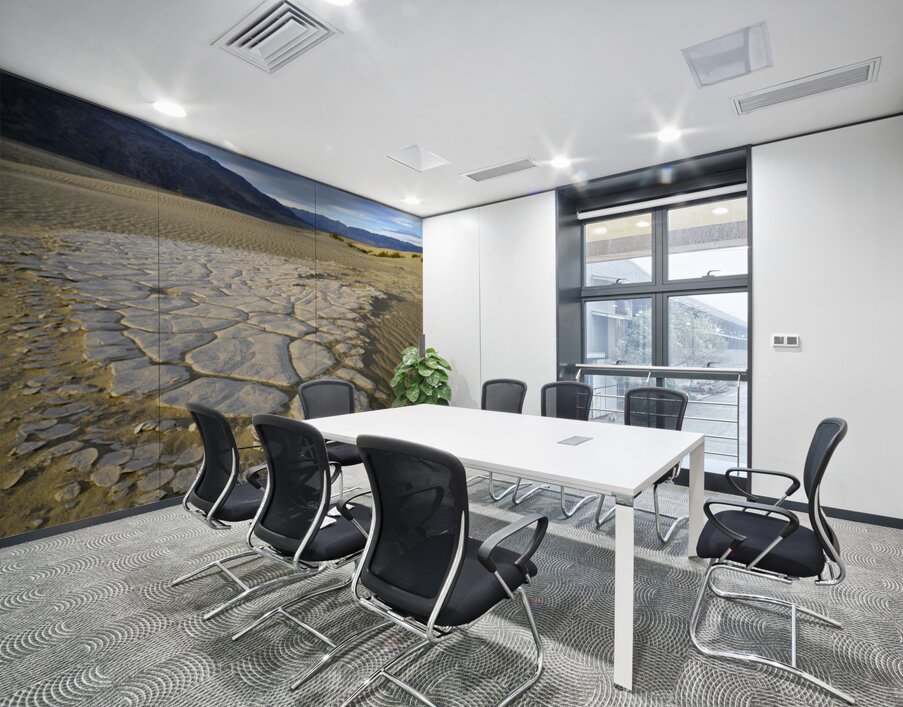 Dried mud exposed on the rippled sand - Mesquite Flat Sand Dunes Wall Printing