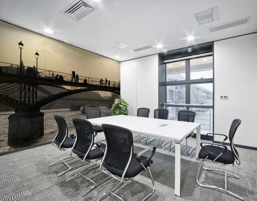 People taking in the view from Pont des Arts. Paris Wall Printing