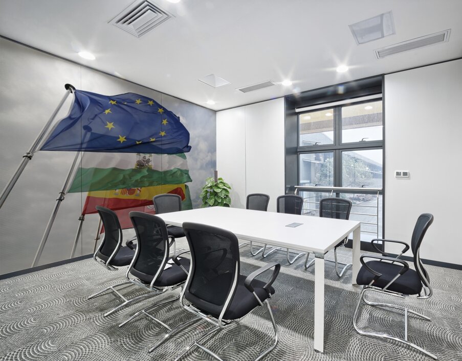 Flags on the Vela Tower The Alhambra Granada Andalusia Spain Wall Printing
