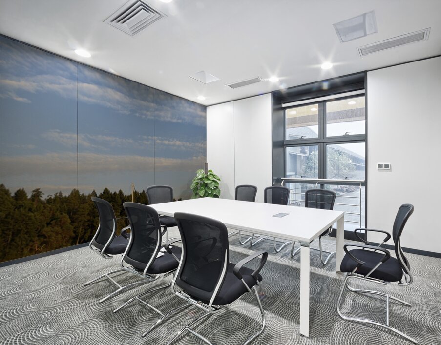 Sailboats at anchor on the west side of Tent Island Wall Printing