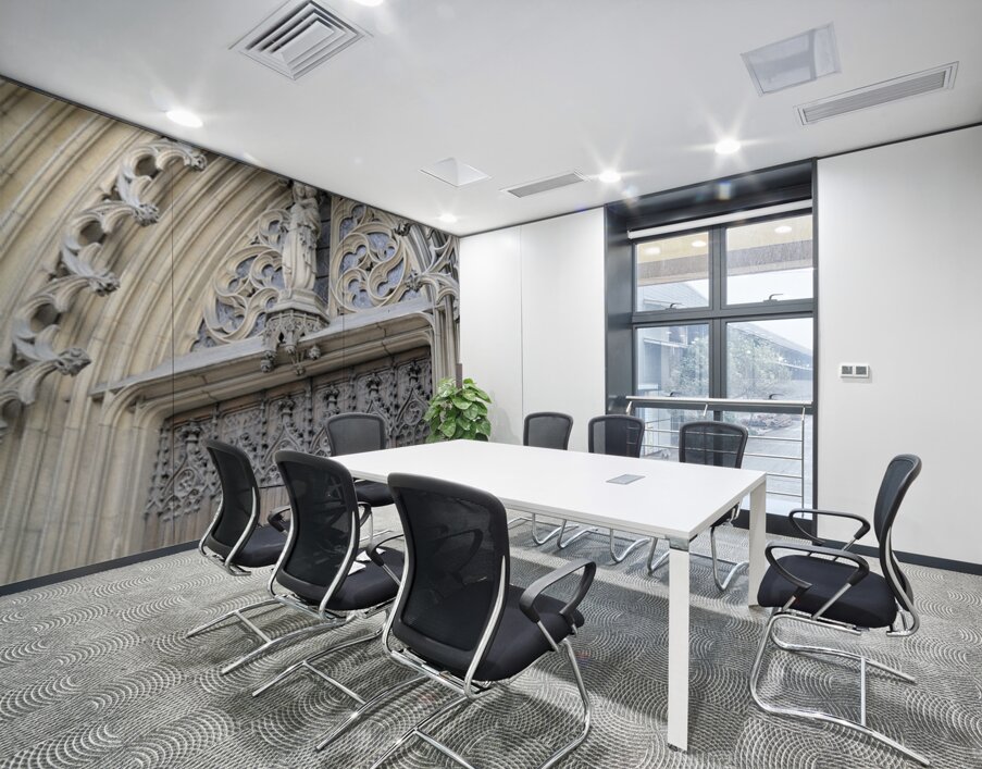 Entrance door detail of Eglise Saint-Bonaventure. France Wall Printing