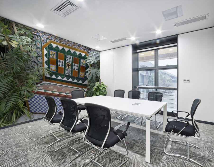 Ceramic tile bench with plants Casa Don Bosco Ronda Málaga Andalusia Spain Wall Printing