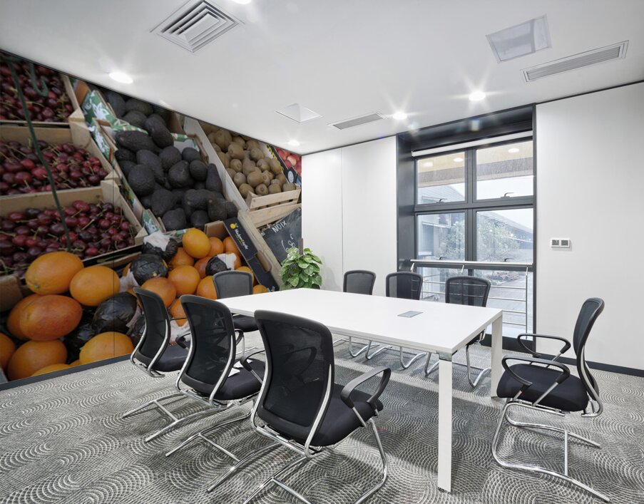 Oranges and avocados at a street market Châtillon sur Loire Centre France Wall Printing
