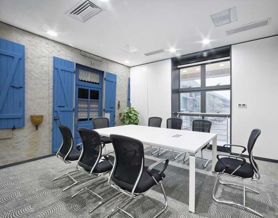 Blue door and shutters at the lock keepers house Ecluse 24 Anizy Champ du Pont Limanton Nievre Burgundy France Wall Printing