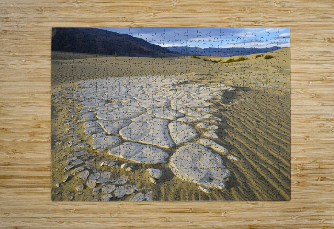 Dried mud exposed on the rippled sand - Mesquite Flat Sand Dunes Kevin Oke Puzzle printing