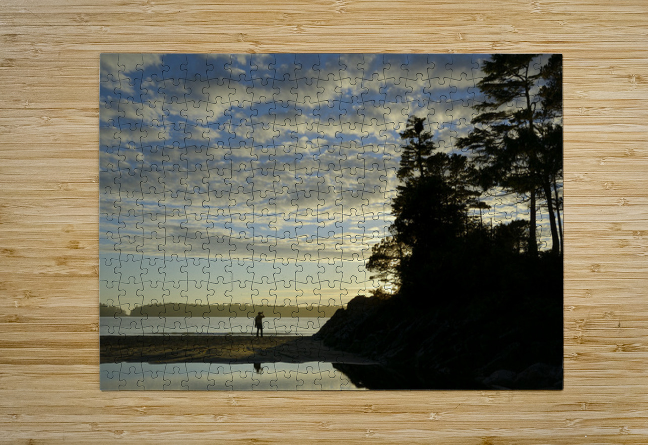 Photographing the sunset on Tonquin Beach Kevin Oke Puzzle printing