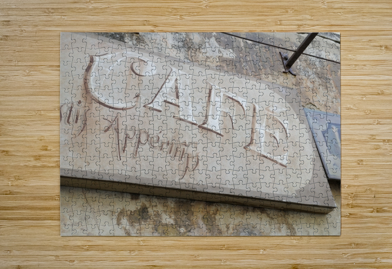 Cafe sign in Lourmarin Kevin Oke Puzzle printing