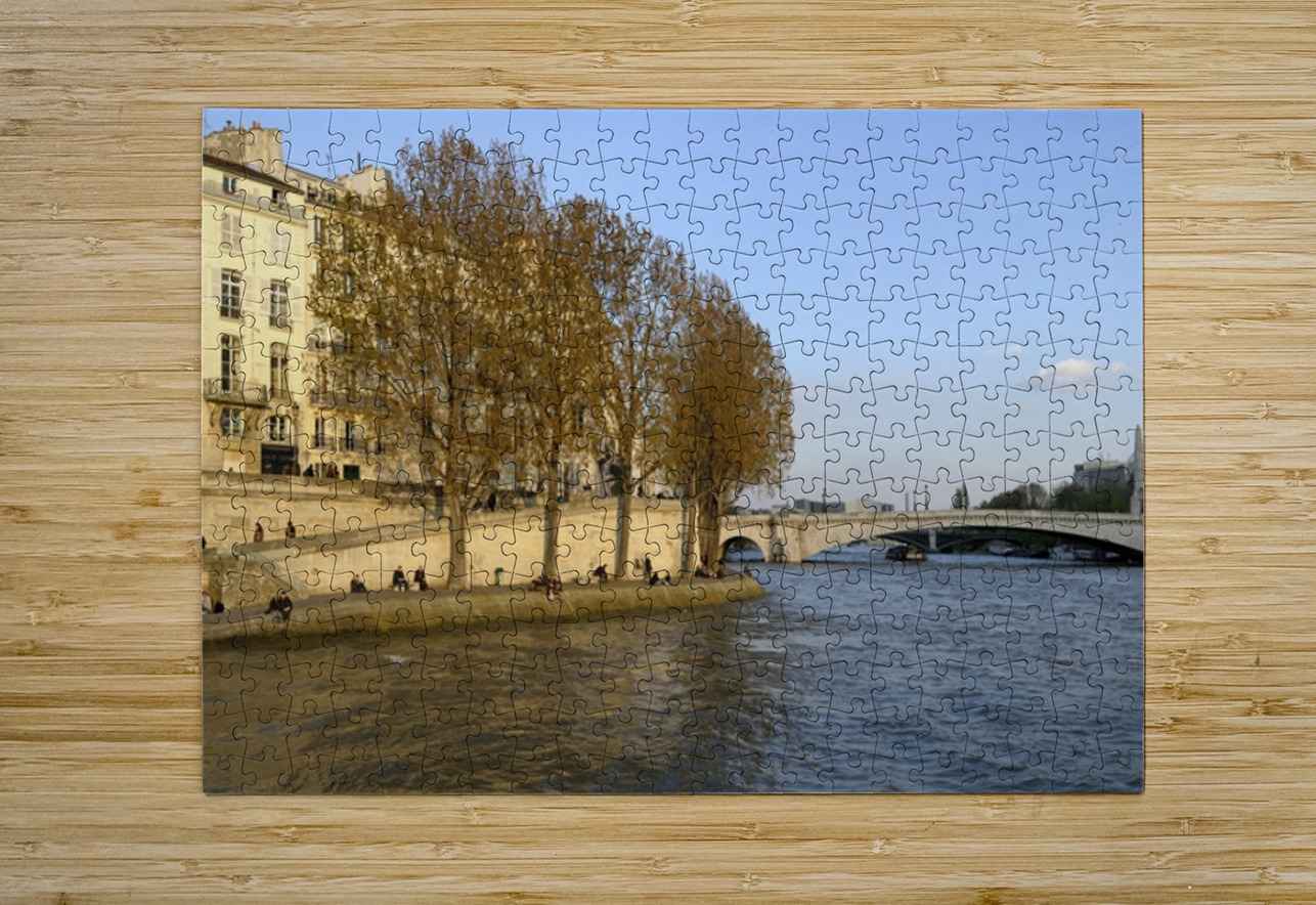 Seine River bank at sunset Paris Kevin Oke Puzzle printing
