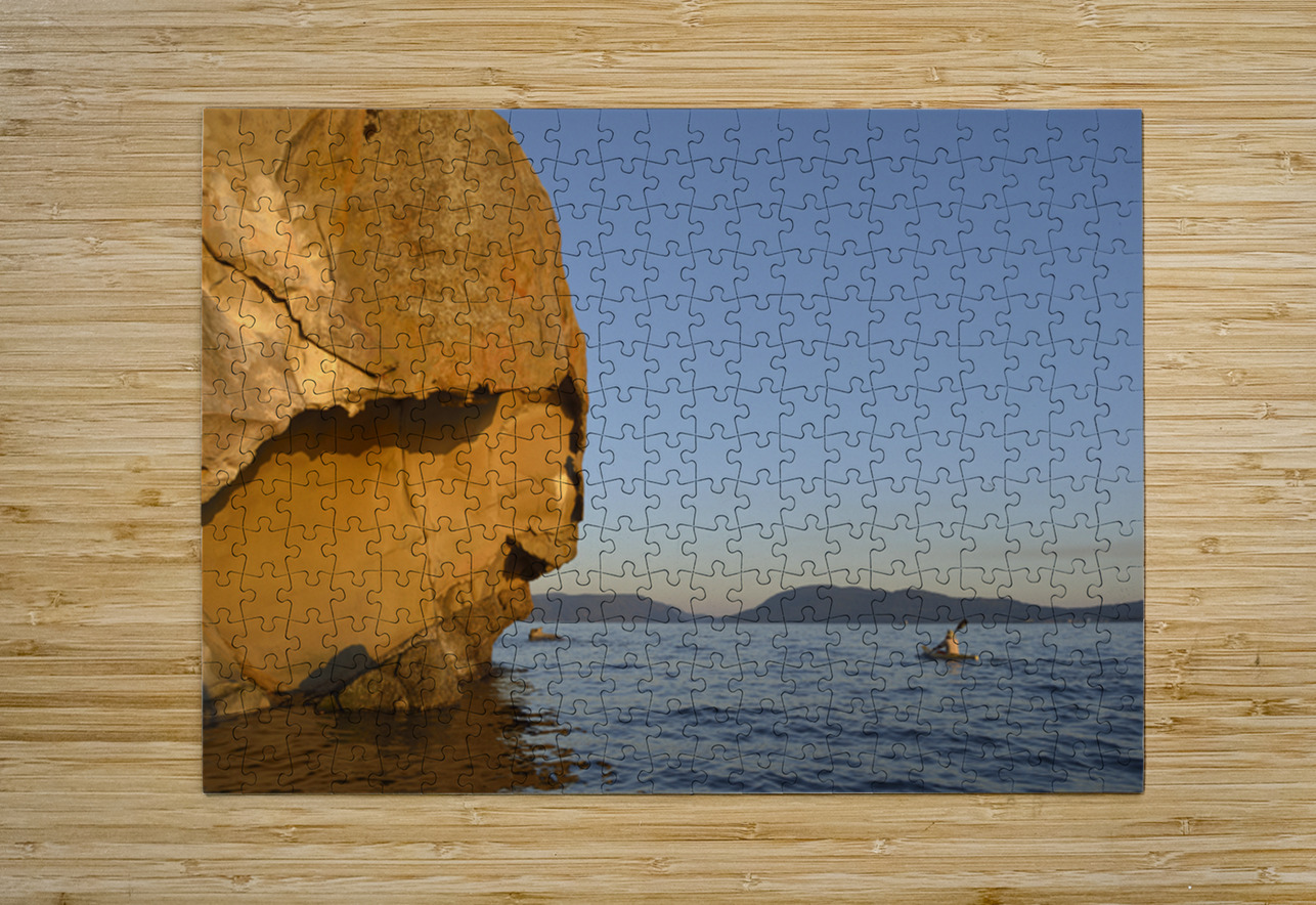 Sea kayaking under sculpted sandstone cliffs Kevin Oke Puzzle printing