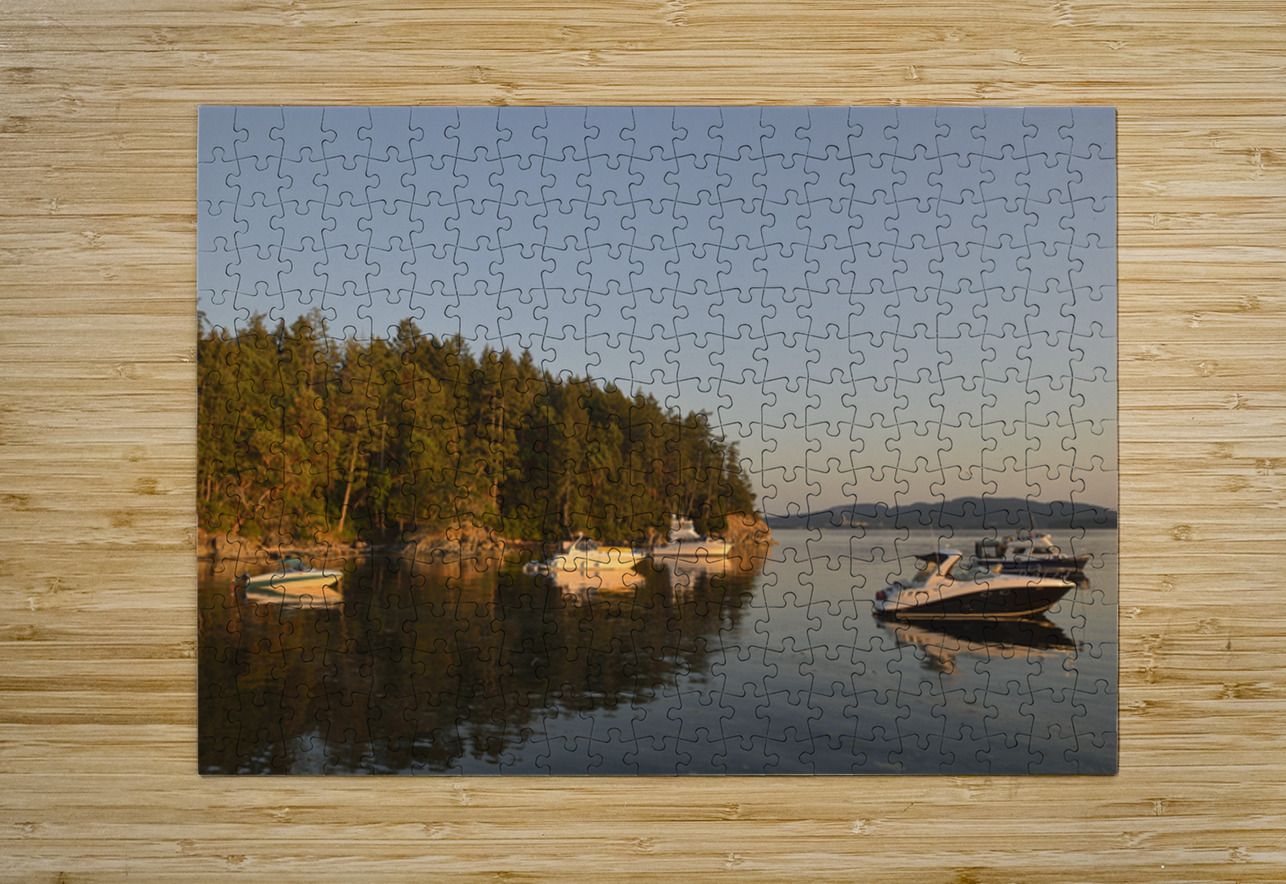 Sunset over Vancouver Island - Tent Island Kevin Oke Puzzle printing