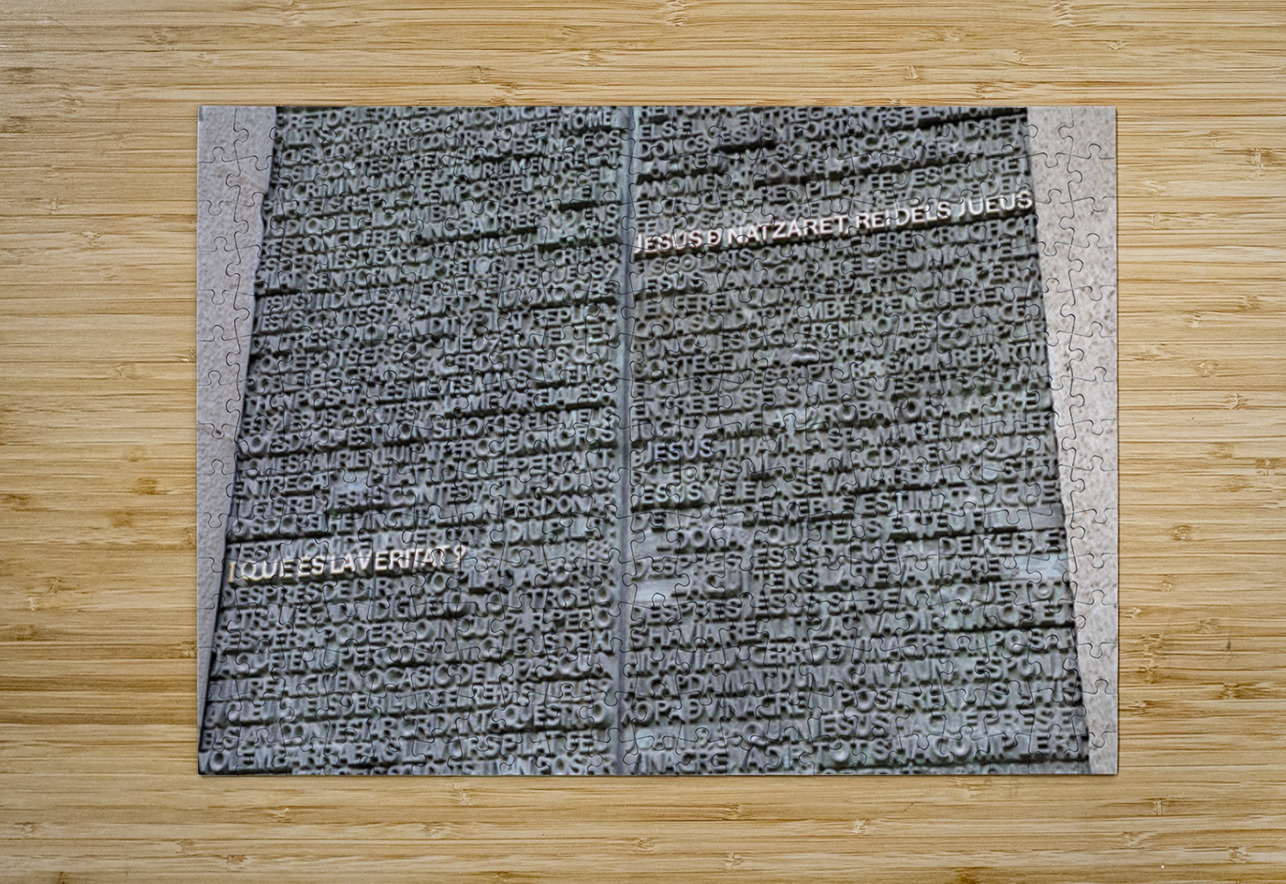 The doors of the Passion Facade La Sagrada Família Temple Expiatori de la Sagrada Família Barcelona Spain Kevin Oke Puzzle printing