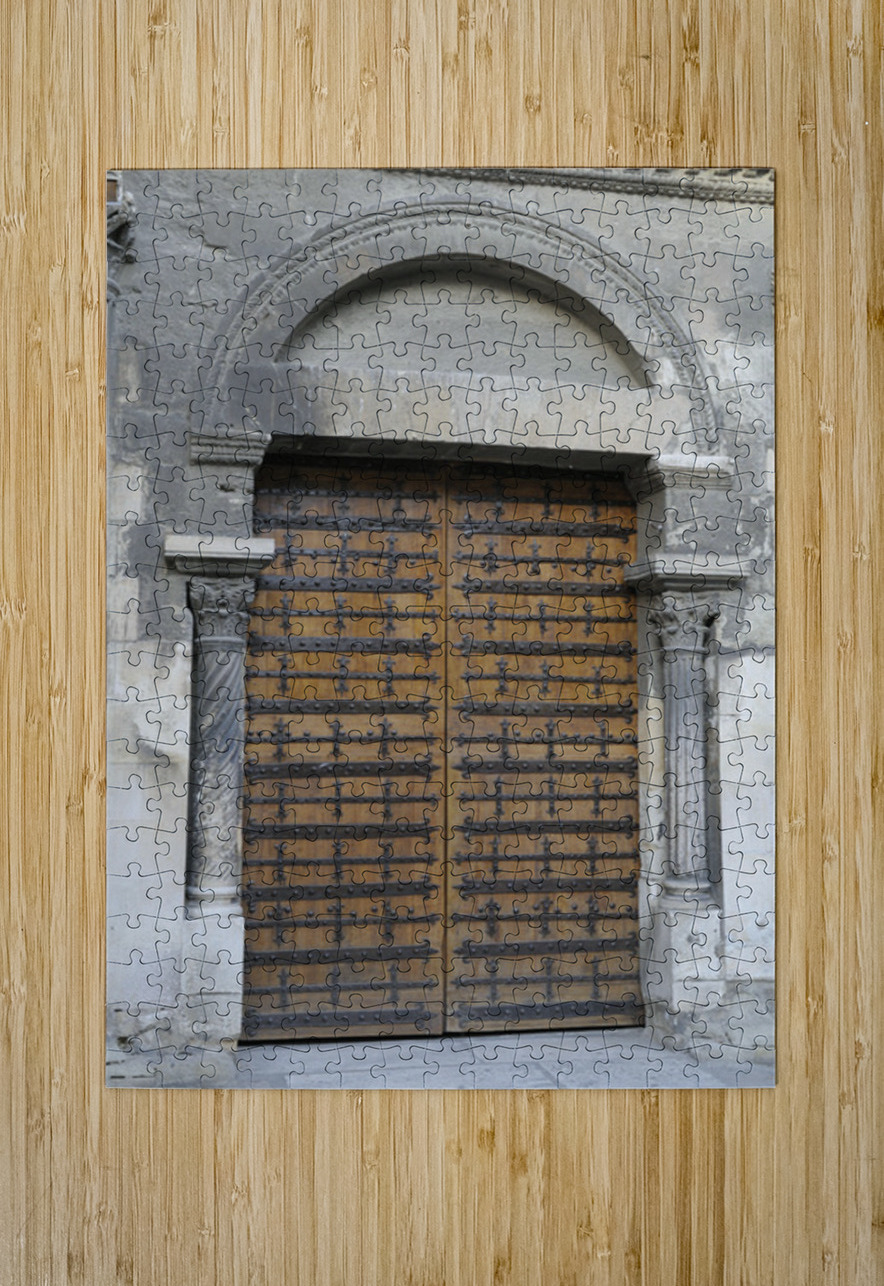 Wooden door. Cathedrale Saint-Sauveur. Aix-en-Provence. France Kevin Oke Puzzle printing