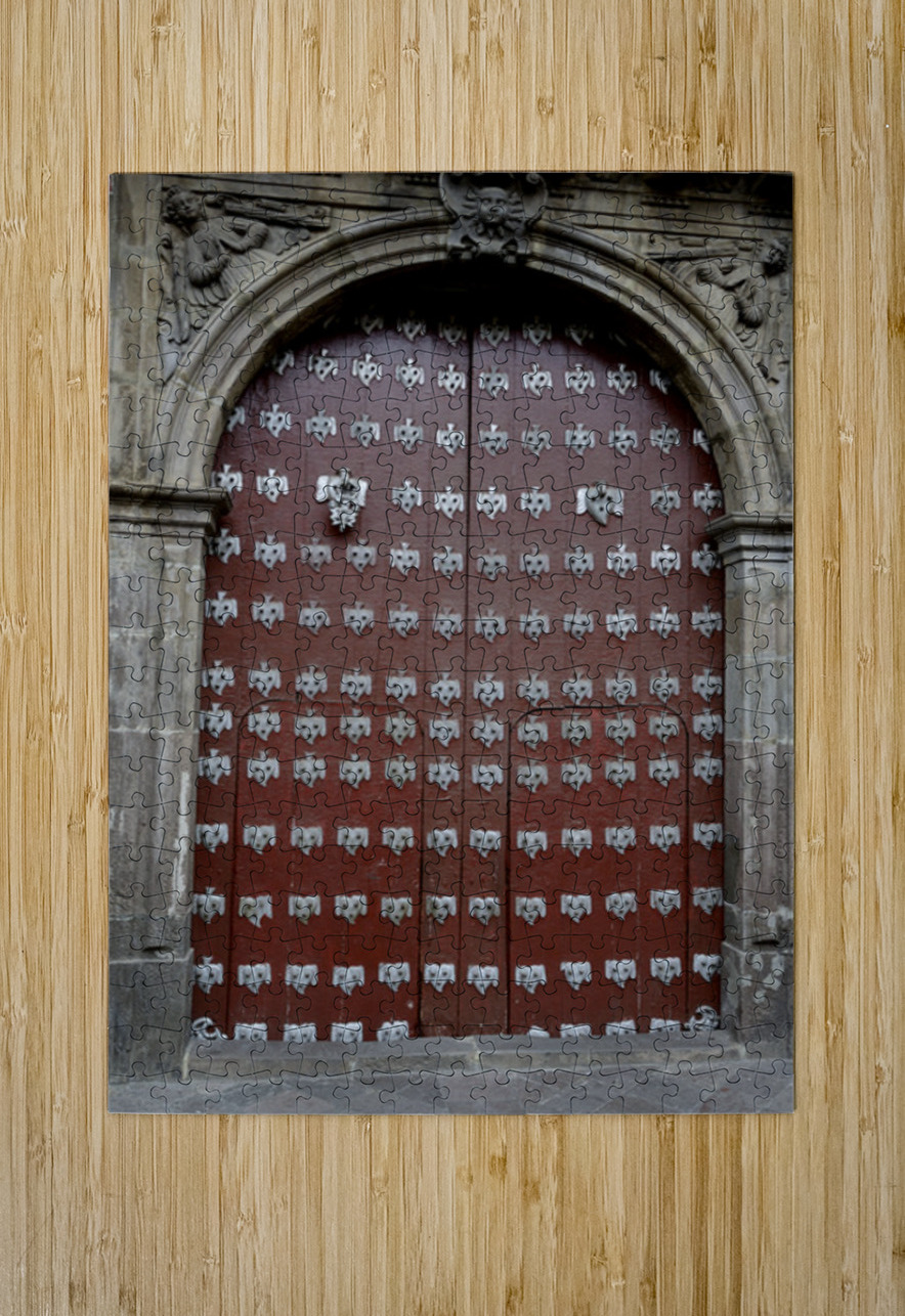 Entry door at Iglesia de San Agustin. Quito Ecuador Kevin Oke Puzzle printing