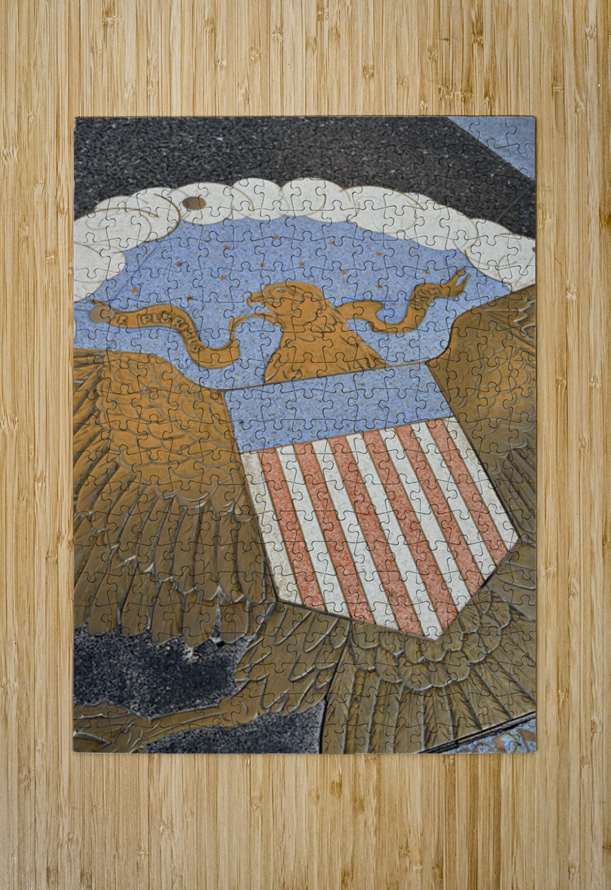 Bas relief plaque of the American Eagle. Hoover Dam Arizona Nevada USA Kevin Oke Puzzle printing
