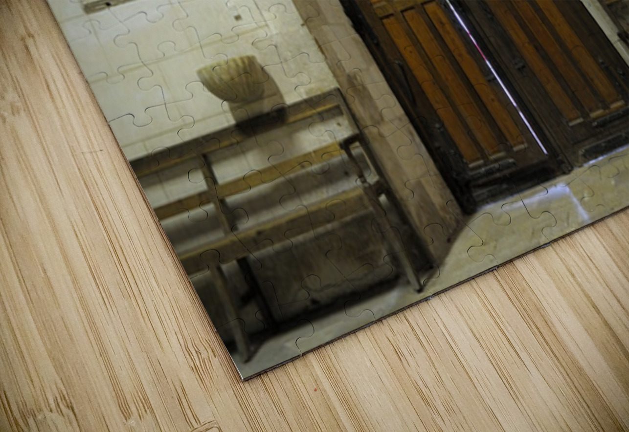Shaft of light coming through the entrance door. Eglise de Saint Maurice. Chatillon-sur-Loire Centre. France Kevin Oke Puzzle