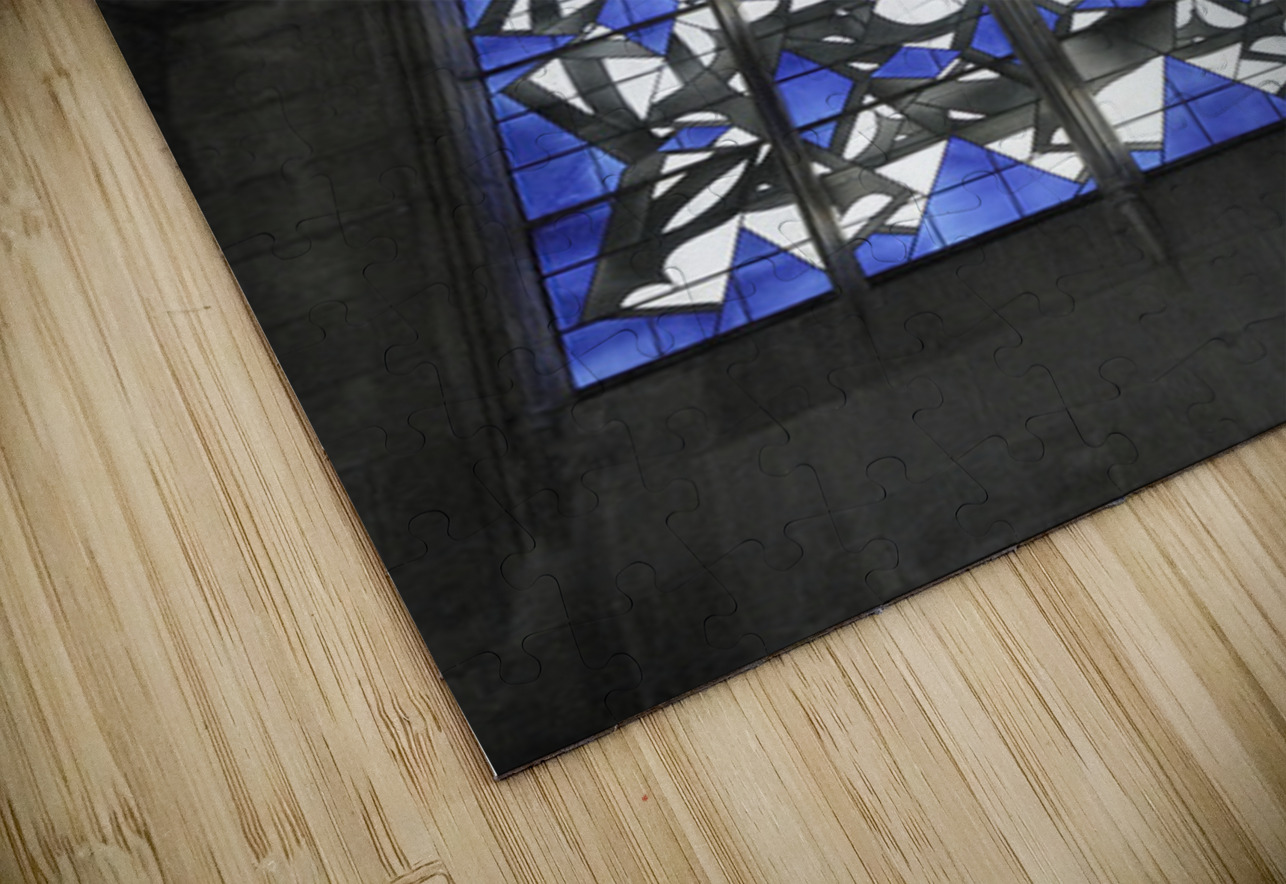 Modern stained glass window Nevers Cathedral Cathédrale Saint Cyr et Sainte Julitte de Nevers Nevers Nièvre Burgundy France Kevin Oke Puzzle