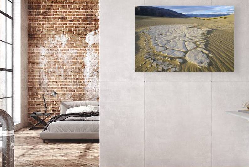 Dried mud exposed on the rippled sand - Mesquite Flat Sand Dunes by Kevin Oke