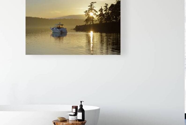 Small motor boat leaving Conover Cove by Kevin Oke