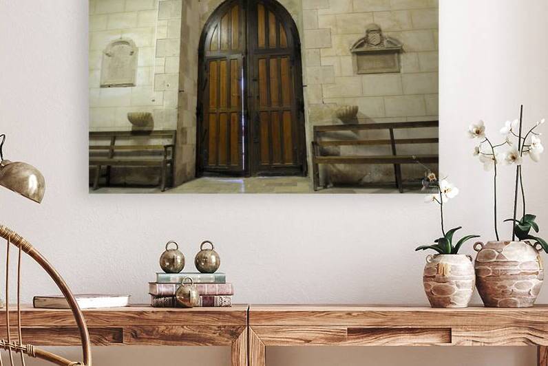 Shaft of light coming through the entrance door. Eglise de Saint Maurice. Chatillon-sur-Loire Centre. France by Kevin Oke
