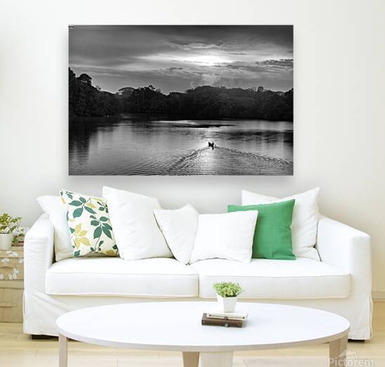 Canoeing on Lake Garzacocha Black and White Ecuador by Kevin Oke