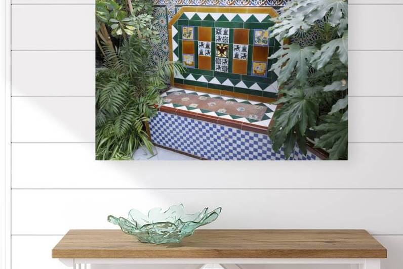 Ceramic tile bench with plants Casa Don Bosco Ronda Málaga Andalusia Spain by Kevin Oke